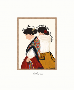 Ilustración "El arte de prender un mantón" + frase