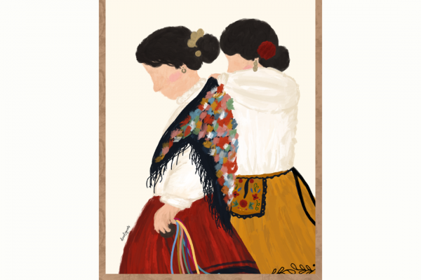 Ilustración "El arte de prender un mantón"